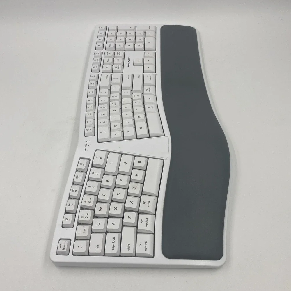Macally Wireless Ergonomic Keyboard White Bluetooth Split Mac Layout RFBTKEYB
